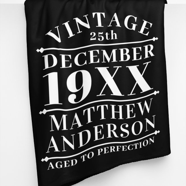 Personalised Vintage Aged to Perfection Fleece Blanket (Creator Uploaded)