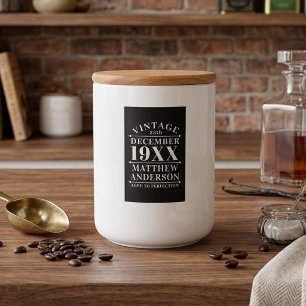 Personalised Vintage Aged to Perfection Food Label