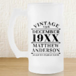 Personalised Vintage Aged to Perfection Frosted Glass Beer Mug<br><div class="desc">Personalised vintage aged to perfection design could be a great gift for your friends or family member,  or you can use it yourself.</div>