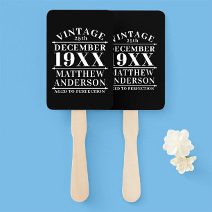Personalised Vintage Aged to Perfection Hand Fan