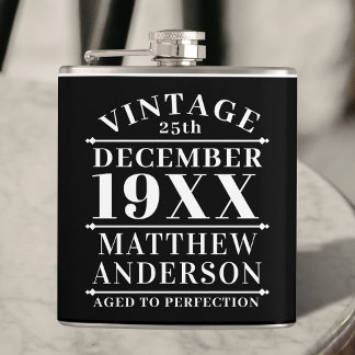 Personalised Vintage Aged to Perfection Hip Flask