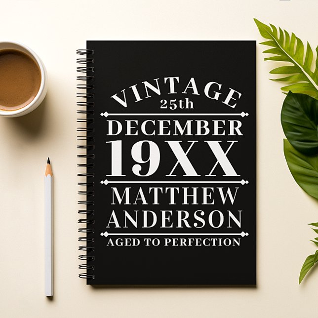 Personalised Vintage Aged to Perfection Notebook (Creator Uploaded)