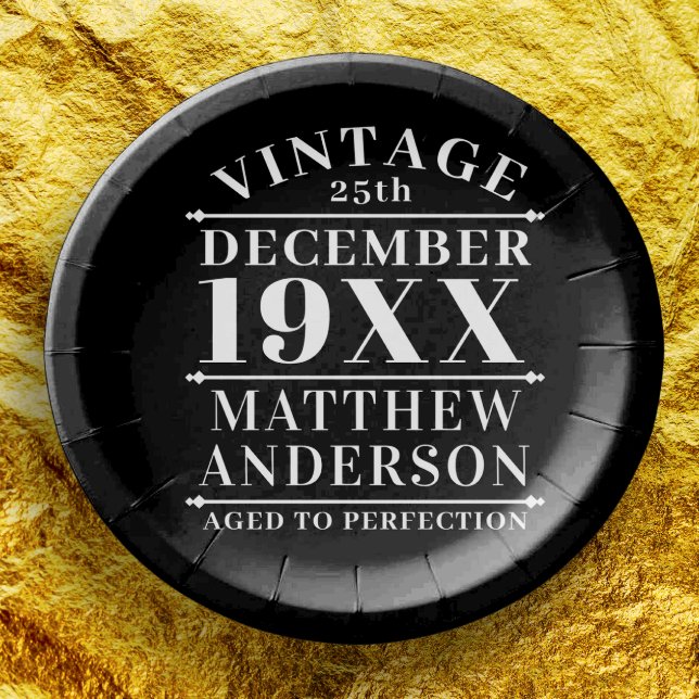 Personalised Vintage Aged to Perfection Paper Plate (Creator Uploaded)