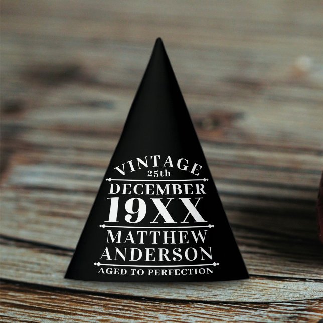 Personalised Vintage Aged to Perfection Party Hat (Creator Uploaded)