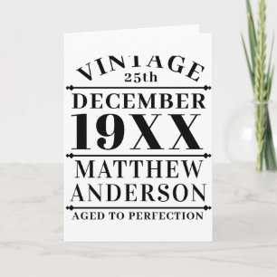 Personalised Vintage Aged To Perfection T Shirt Card