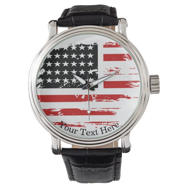 Personalised Vintage American Flag Watch (Front)