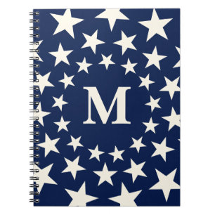 Personalised Vintage Americana Stars Monogram Notebook