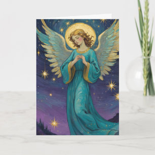 Personalised Vintage Angel Xmas Card