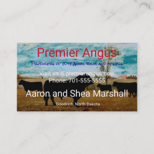 Personalised Vintage Angus Cattle Business Card