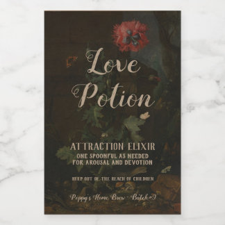 Personalised Vintage Apothecary Jar Love Potion Food Label