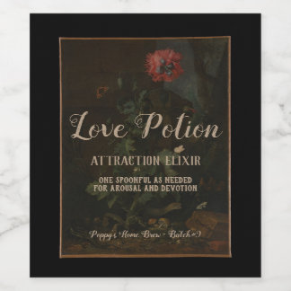 Personalised Vintage Apothecary Jar Love Potion Wine Label