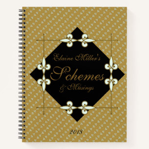 Personalised Vintage Art Deco Schemes & Musings Notebook