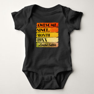 Personalised Vintage Awesome Since Birthday Baby Bodysuit