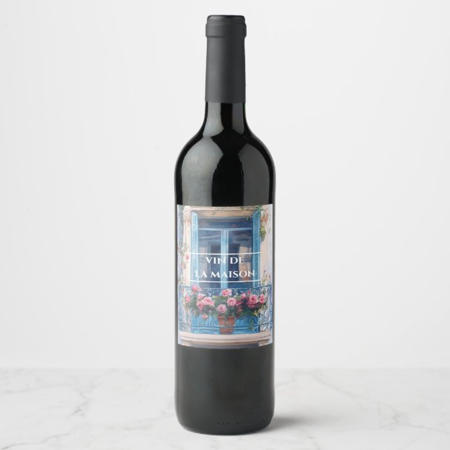 personalised vintage balcony wine labels (Front)