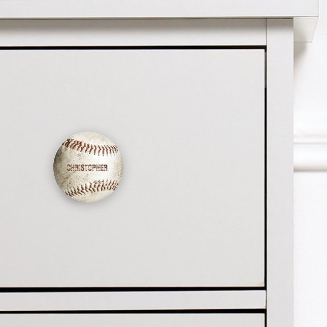 Personalised Vintage Baseball Ceramic Knob (Creator Uploaded)