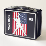 Personalised Vintage Baseball Name Number Metal Lunch Box<br><div class="desc">Personalised Vintage Baseball Name Number Metal Lunch Box</div>