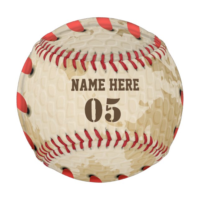 Personalised Vintage Baseball Name Number Retro (Front)