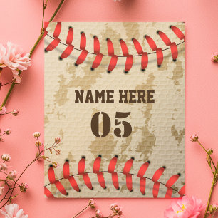 Personalised Vintage Baseball Name Number Retro