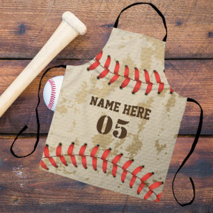 Personalised Vintage Baseball Name Number Retro Apron