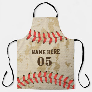 Personalised Vintage Baseball Name Number Retro Apron