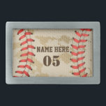 Personalised Vintage Baseball Name Number Retro Belt Buckle<br><div class="desc">Personalised vintage baseball name number retro design  can be good for you if you love Baseball. Or it could be a great gift for those who loves baseball.</div>