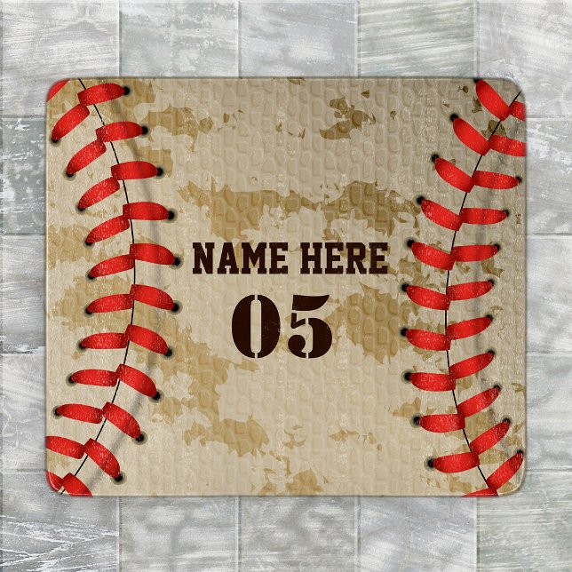 Personalised Vintage Baseball Name Number Retro Cutting Board (Creator Uploaded)