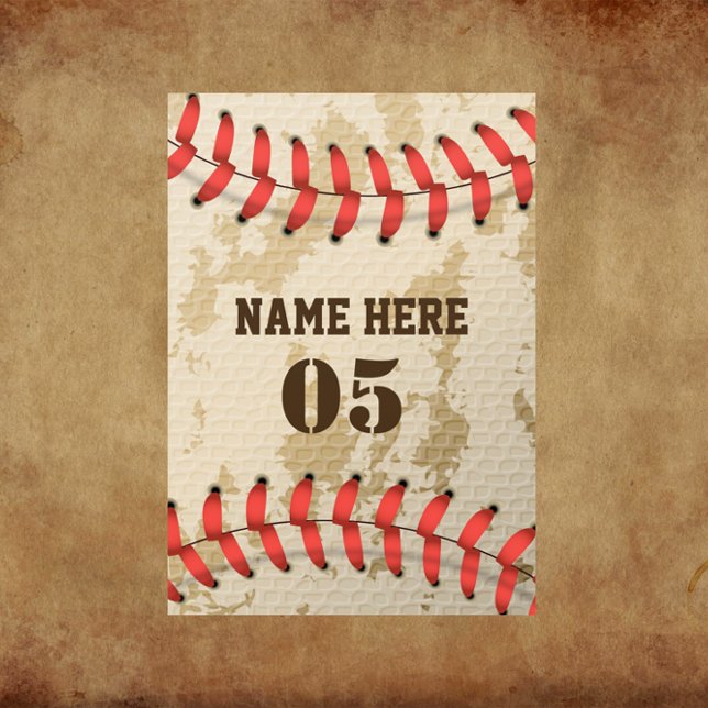 Personalised Vintage Baseball Name Number Retro Flyer (Creator Uploaded)