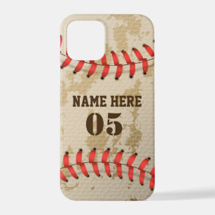 Personalised Vintage Baseball Name Number Retro iPhone 12 Pro Case
