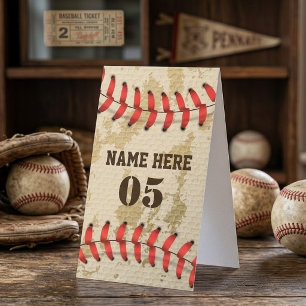 Personalised Vintage Baseball Name Number Retro Loyalty Card
