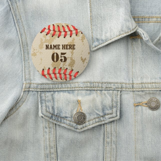 Personalised Vintage Baseball Name Number Retro Name Tag (In Situ)