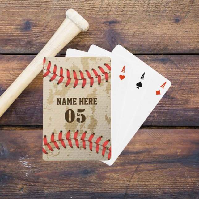Personalised Vintage Baseball Name Number Retro Playing Cards (Creator Uploaded)