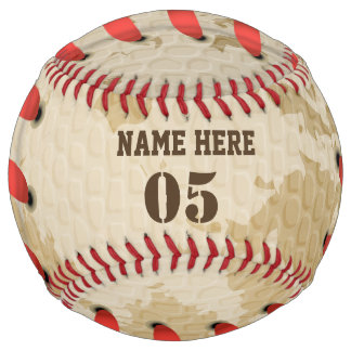 Personalised Vintage Baseball Name Number Retro Softball