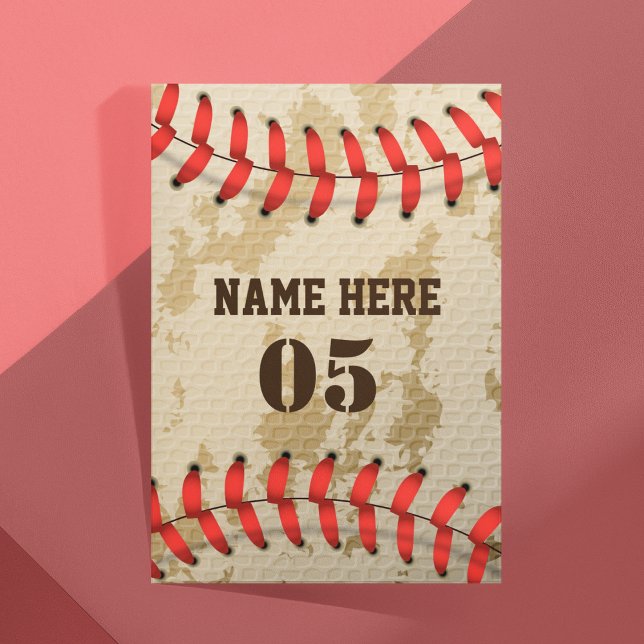 Personalised Vintage Baseball Name Number Retro Stationery (Creator Uploaded)