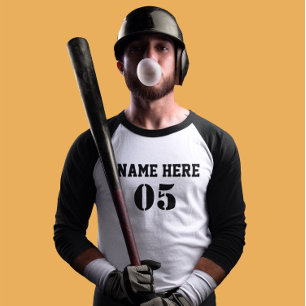 Personalised Vintage Baseball Name Number Retro T-Shirt