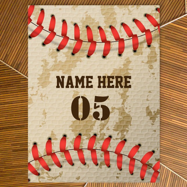Personalised Vintage Baseball Name Number Retro Tablecloth (Creator Uploaded)