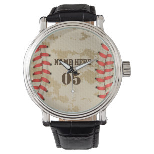 Personalised Vintage Baseball Name Number Retro Watch