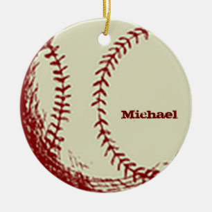 Personalised Vintage Baseball Ornament