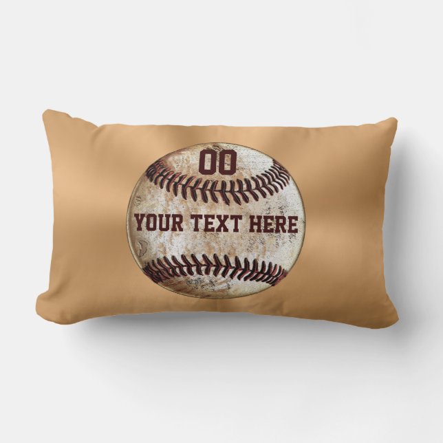 Personalised Vintage Baseball Pillow Lumbar (Front)