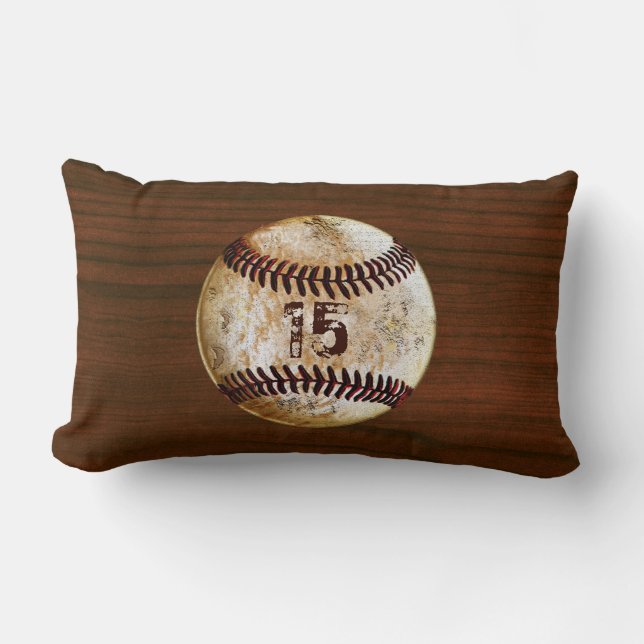 Personalised Vintage Baseball Throw Pillows Lumbar (Front)