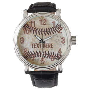 Personalised Vintage Baseball Watches YOUR TEXT