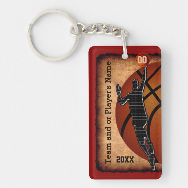 Personalised Vintage Basketball Keychains (Front)
