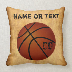 Personalised Vintage Basketball Throw Pillow