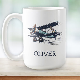 Personalised Vintage Biplane Coffee Mug