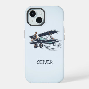  Personalised Vintage Biplane iPhone 15 Case