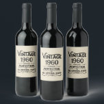 Personalised vintage birthday black wine label<br><div class="desc">You can add some originality with this limited edition, premium quality, and original, classy, retro, and vintage-looking birthday graphic design with a cool typography font. This is a great gift idea for men, women, husbands, wives, girlfriends, and boyfriends who will love this one-of-a-kind piece of art. The best unique and...</div>