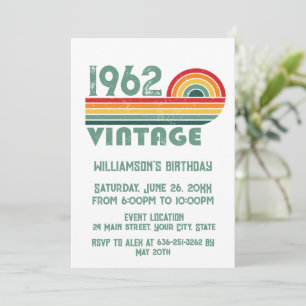 Personalised vintage birthday cocktail party invitation