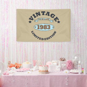 Personalised vintage birthday gift banner