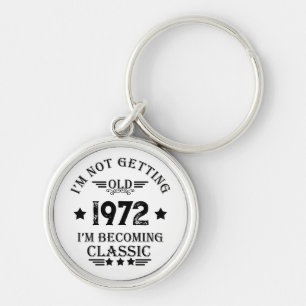 Personalised vintage birthday gift black key ring