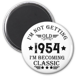 Personalised vintage birthday gift black magnet