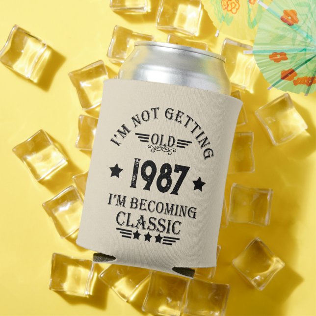 Personalised vintage birthday gift can cooler (In Situ Summer)
